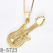 Fashion Design 925 Sterling Silver Guitar CZ Pendant (B-5723)